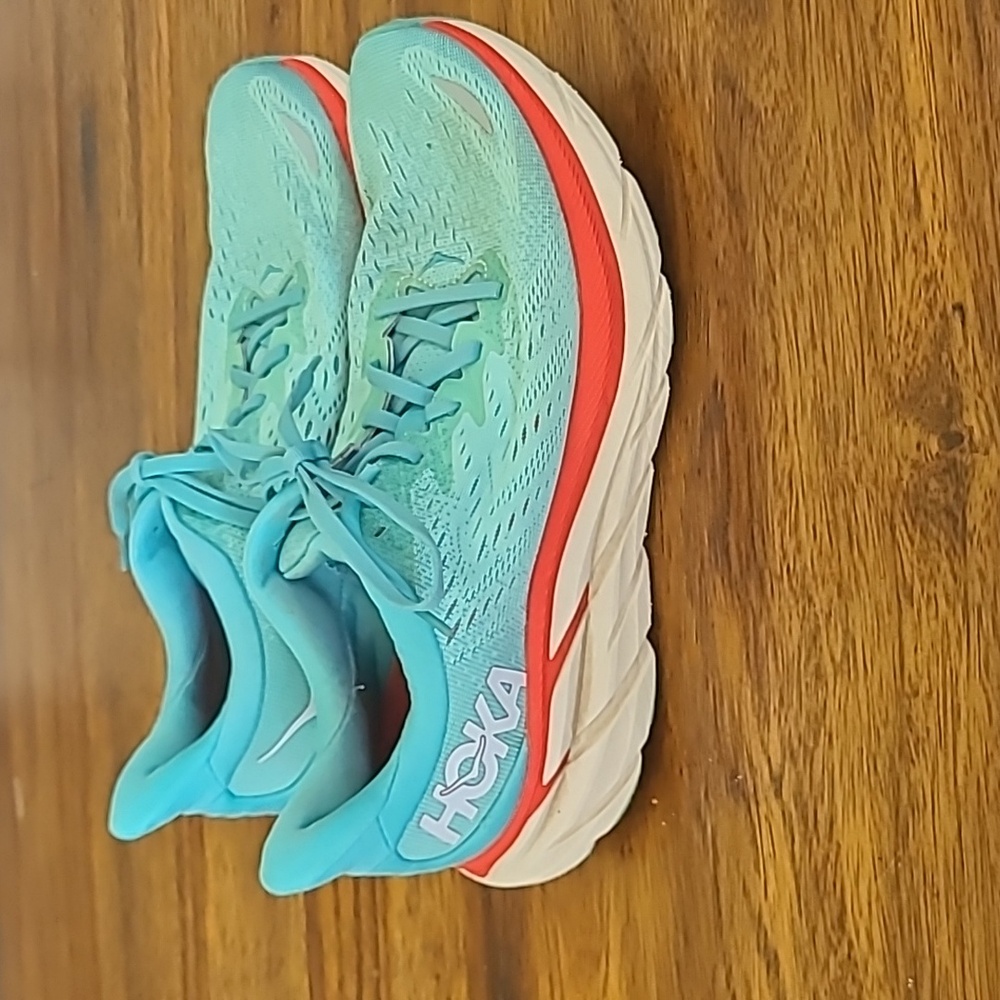Women Hoka One One Clifton 8 Aquarella Running Shoes Sneakers 10b